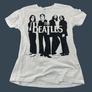 The Beatles Graphic T-Shirt White Women's XL 100% Cotton